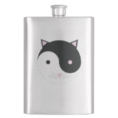 Kitty Yin Yang Pink Black and White Flachmann (Vorderseite)