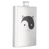 Kitty Yin Yang Pink Black and White Flachmann (Rechts)