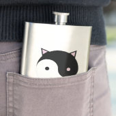 Kitty Yin Yang Pink Black and White Flachmann (Beispiel)