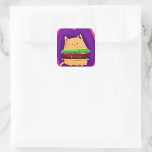 Kittyburger Quadratischer Aufkleber (Tasche)