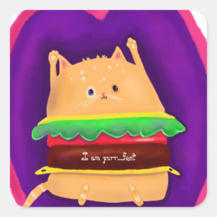 Kittyburger Quadratischer Aufkleber