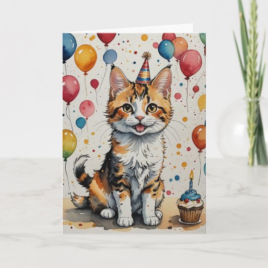 Kitty's Birthday Cheer - Anpassbar Karte (Vorderseite)