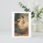 Kitty's Breakfast Postkarte (Stehend Vorderseite)