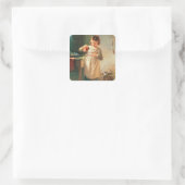 Kitty's Breakfast Quadratischer Aufkleber (Tasche)