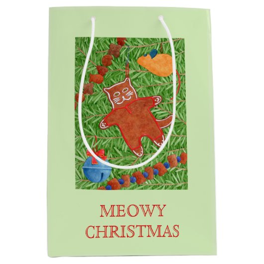 KITTY'S CHRISTMAS TREE Medium Gift Bag Mittlere Geschenktüte (Vorderseite)