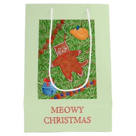 KITTY'S CHRISTMAS TREE Medium Gift Bag Mittlere Geschenktüte (Rückseite)