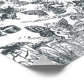 Kitty's Dream of Fairyland, Louis Wain Poster (Ecke)