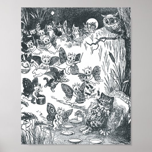 Kitty's Dream of Fairyland, Louis Wain Poster (Vorne)