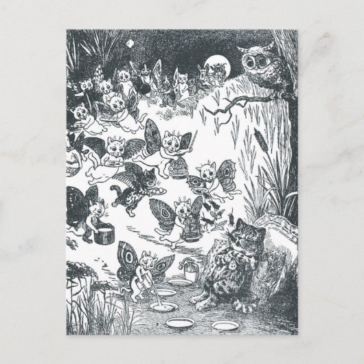 Kitty's Dream of Fairyland, Louis Wain Postkarte (Vorderseite)