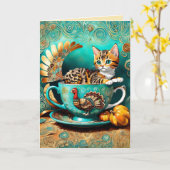 Kitty's Erntedank Tea Karte (Gelbe Blume)