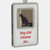 Kitty's erste Weihnachten Rahmen-Ornament Silber (Rechts)