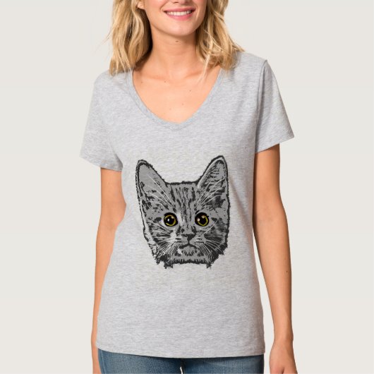 Kitty's Eyes in Gelb T-Shirt (Vorderseite)