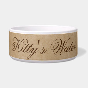 Kitty's Water Brown Texture Cat Water Bowl Napf