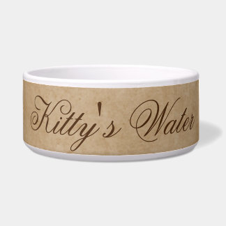 Kitty's Water | Brown Texture Cat Water Bowl Napf