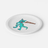KITTYSAURUS™ PAPIERPLATTEN PAPPTELLER (Schrägansicht)