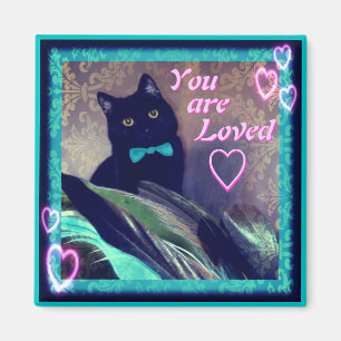 Kitys Inspirations Magnet schwarze Katze liebt