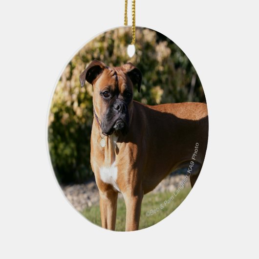 Kitz-Boxer-Hund stehend Keramikornament (Rechts)