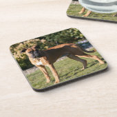 Kitz-Boxer-Hund stehend Untersetzer (Linke Seite)