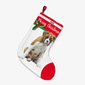 Kitz-Boxer-HundeweihnachtsStrümpfe - Kleiner Weihnachtsstrumpf (Vorderansicht (hängend))