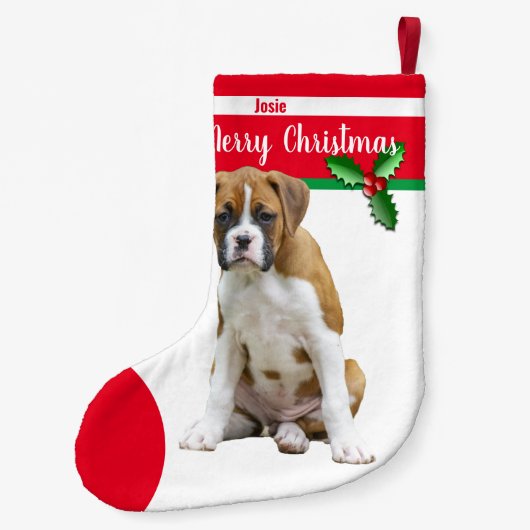 Kitz-Boxer-HundeweihnachtsStrümpfe - Kleiner Weihnachtsstrumpf (Rückseite)