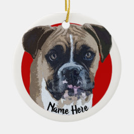 Kitz-Boxer-Hundeweihnachtsverzierung Keramik Ornament