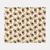 Kitz Frenchie Welpe Fleecedecke (Vorderseite (Horizontal))
