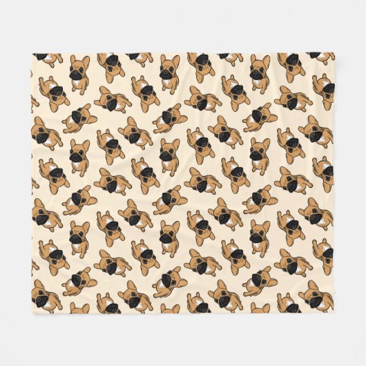 Kitz Frenchie Welpe Fleecedecke (Vorderseite (Horizontal))