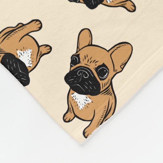 Kitz Frenchie Welpe Fleecedecke (Ecke)