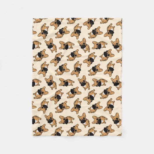 Kitz Frenchie Welpe Fleecedecke (Vorderseite)