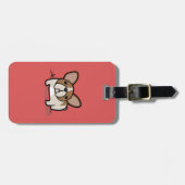 Kitz geschecktes Frenchie Gepäckanhänger (Vorderseite horizontal)