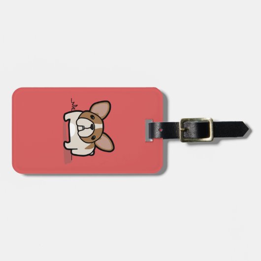 Kitz geschecktes Frenchie Gepäckanhänger (Vorderseite horizontal)