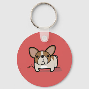 Kitz geschecktes Frenchie Schlüsselanhänger