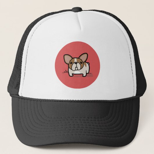 Kitz geschecktes Frenchie Truckerkappe (Vorderseite)