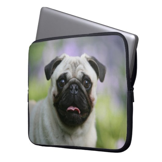 Kitz-Mops auf Alarm Laptopschutzhülle (Vorderseite Links)