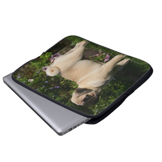 Kitz-Mops-Profil Laptopschutzhülle (Vorne Knopf)