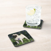 Kitz-Mops stehend in den Bluebells Getränkeuntersetzer (Rechte Seite)