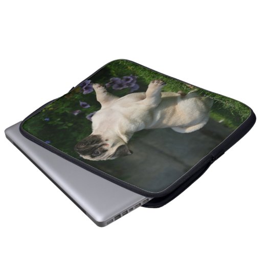 Kitz-Mops-Welpe Laptopschutzhülle (Vorne Knopf)