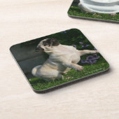 Kitz-Mops-Welpe Untersetzer (Linke Seite)