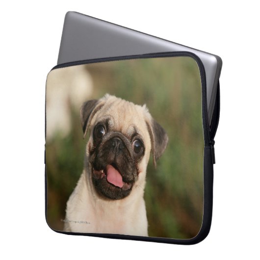 Kitz-Mops-Welpen-Keuchen Laptopschutzhülle (Vorderseite Links)