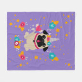 Kitz-MopsUnicorn Fleecedecke (Vorderseite (Horizontal))