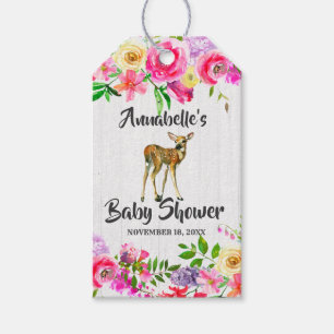 Kitz-Rotwild-Aquarell-BlumenBabyparty danken Ihnen Geschenkanhänger