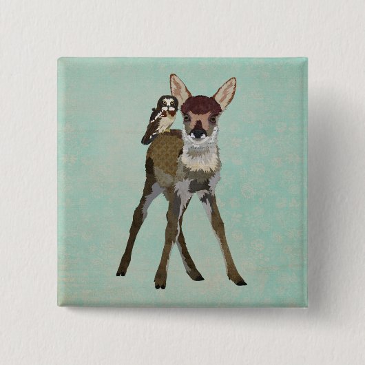 Kitz-u. Eulen-Knopf Button (Vorderseite)