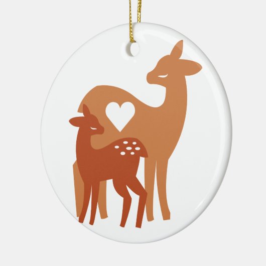 Kitz und Damhirschkuh Keramik Ornament (Links)