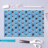 Kitz und schwarze Möpse in den Frühlings-Blumen Seidenpapier (Handwerk)