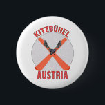 Kitzbühel, Österreich Button<br><div class="desc">Kitzbühel ist einer der besten Skigebiete der Welt. Ein tolles Design für sich selbst oder als Geschenk für Freunde,  Familie oder Mitarbeiter.</div>