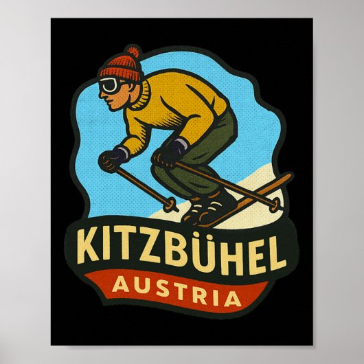 Kitzbühel Österreich Skifahren Poster (Vorne)
