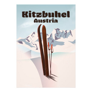 Kitzbühel Österreichisches Skiplakat Fotodruck