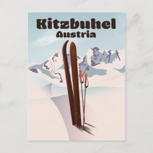 Kitzbühel Österreichisches Skiposter Postkarte