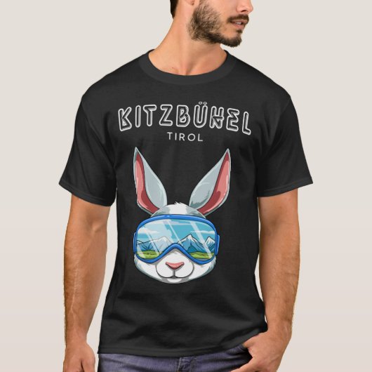Kitzbühel Tirol Austria Retro Ski Rabbit T-Shirt (Vorderseite)