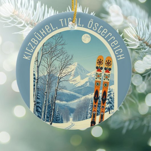 Kitzbühel Tirol Österreich ski souvenir Keramik Ornament